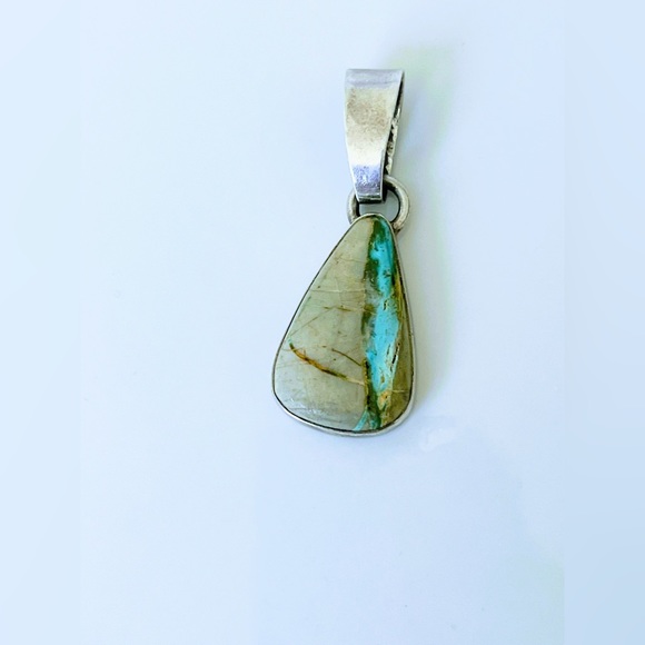 Navajo Handmade Sterling Royston Boulder Turquoise inch Pendant